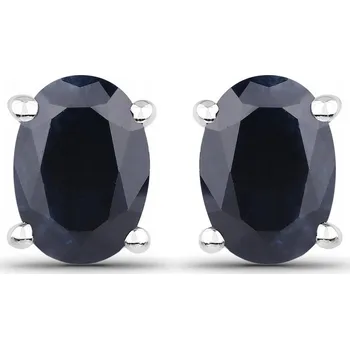 Náušnice PŘÍRODNÍ MODRÝ SAFÍR STŘÍBRNÉ NÁUŠNICE