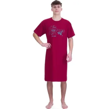 Pánská noční košile Pánská noční košile Ruko 3813/48, 2XL, bordó