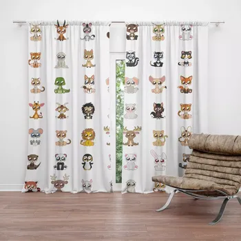 Závěs Sablio Závěs Zvířátka 4: 2ks 140x250cm