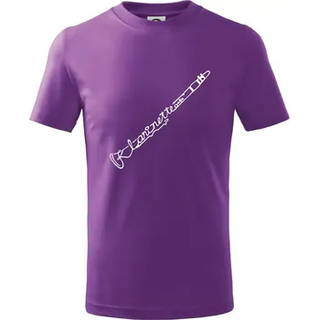 Klarinet nápis - Tričko dětské bavlněné - 146 cm/10 let ( Fialová )