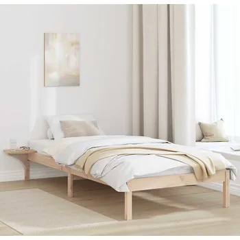 Postel vidaXL Rám postele Přírodní 90 x 190 cm Masivní borové dřevo [873211]