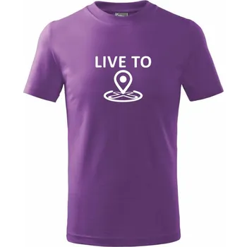 Geocaching live to - Tričko dětské bavlněné - 158 cm/12 let ( Fialová )
