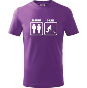 Problém hokejista - Tričko dětské bavlněné - 146 cm/10 let ( Fialová )