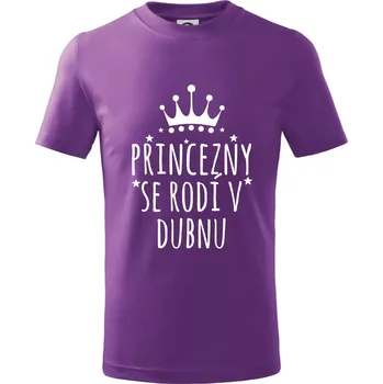 Princezny se rodí v dubnu - Tričko dětské bavlněné - 122 cm/6 let ( Fialová )