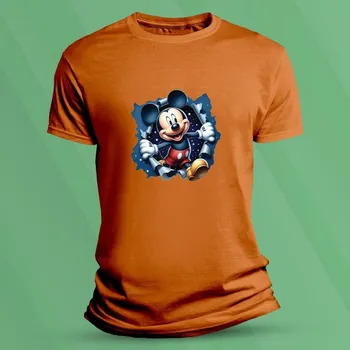 Chlapecké tričko Bavlněné dětské tričko Mickey a hvězdna obloha velikost 140 (9-11 let) Oranžová