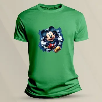 Chlapecké tričko Bavlněné dětské tričko Mickey a hvězdna obloha velikost 128 Zelená