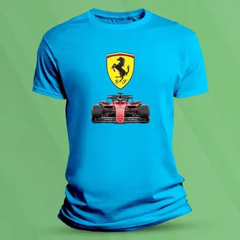 Chlapecké tričko Dětské bavlněné tričko Scuderia Ferrari F1 velikost 128 Azurová