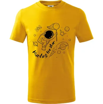 Hunting the star - Tričko dětské bavlněné - 98 cm / 2 roky ( Žlutá )