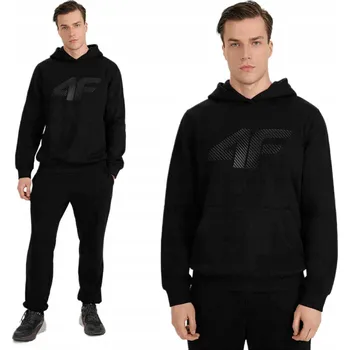 Pánská mikina PÁNSKÁ MIKINA 4F SPORTOVNÍ S KAPUCÍ TEPLÁKOVÁ S VELKÝM LOGEM PRO KAŽDODENNÍ NOŠENÍ XXL