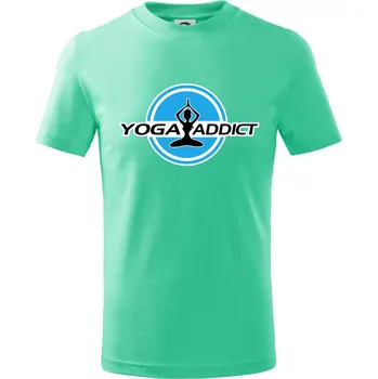 Chlapecké tričko Yoga addict - Tričko dětské bavlněné - 98 cm / 2 roky ( Mátová )