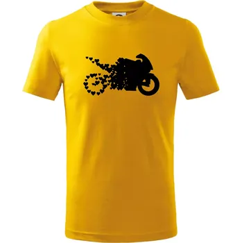 Moto love - Tričko dětské bavlněné - 98 cm / 2 roky ( Žlutá )