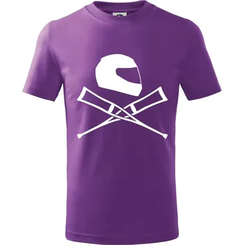 Silniční helma / berle - Tričko dětské bavlněné - 122 cm/6 let ( Fialová )