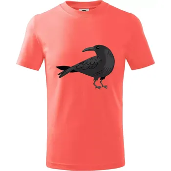 Chlapecké tričko Vrána kreslená (studio-arte.cz) - Tričko dětské bavlněné - 98 cm / 2 roky ( Korálová )