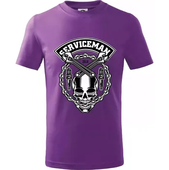 Lebka serviceman - Tričko dětské bavlněné - 122 cm/6 let ( Fialová )