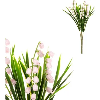 umělá květina Autronic Konvalinky - umělý trs, barva růžová, sada 12 ks