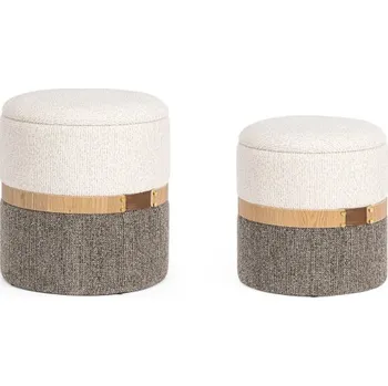 Taburet BIZZOTTO Set 2 taburetek TANYA bílo-šedé 0721892