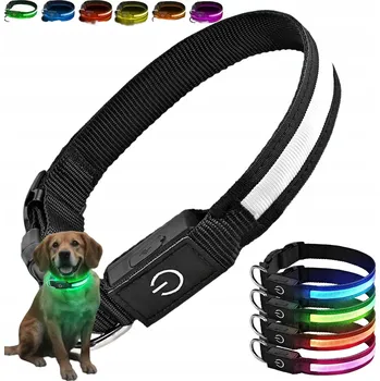 Obojek pro psa SVÍTÍCÍ LED OBOJEK PRO PSA A KOČKU, NASTAVITELNÝ