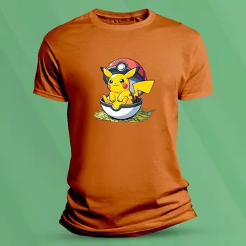 Chlapecké oblečení Dětské bavlněné tričko Pikachu velikost 140 (9-11 let) Oranžová