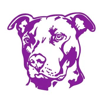 Polep vozidla Pes 198 pitbull levá (14 - fialová) SAMOLEPKA NA AUTO, NÁLEPKA, FÓLIE, POLEP, TUNING, VLASTNÍ TEXT, TISK, AUTOSAMOLEPKY.cz, POLEPY, OBRÁZEK, LOGO, 3D STICKERS