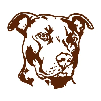 Polep vozidla Pes 198 pitbull pravá (15 - hnědá) SAMOLEPKA NA AUTO, NÁLEPKA, FÓLIE, POLEP, TUNING, VLASTNÍ TEXT, TISK, AUTOSAMOLEPKY.cz, POLEPY, OBRÁZEK, LOGO, 3D STICKERS