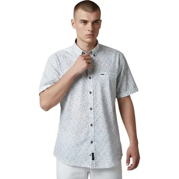 Rawlucci Pánská bílá společenská košile s krátkým rukávem 01 Barva: Bílá, Velikost: 5XL