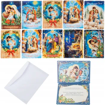 Obraz Vánoční přání náboženské B6 s obálkou MIX 10 ks