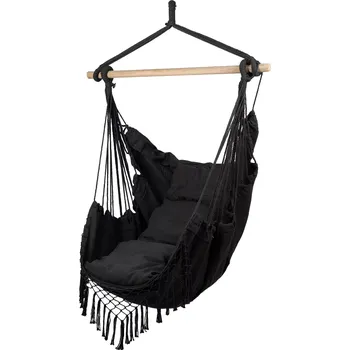 Křeslo závěsné brazilské křeslo s polštáři tmavě šedé