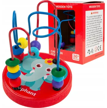 Dřevěná hračka DŘEVĚNÁ SPIRÁLA S KORÁLKY PROPLÉTANKA mula