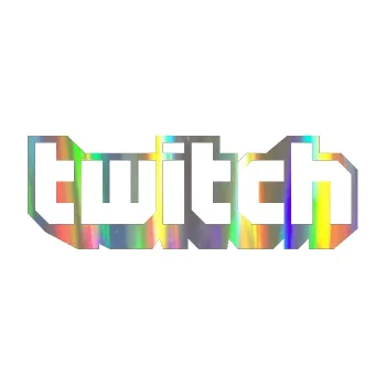 samolepka Twich - jedna barva (93 - Holografická) SAMOLEPKA NA AUTO, NÁLEPKA, FÓLIE, POLEP, TUNING, VLASTNÍ TEXT, TISK, AUTOSAMOLEPKY.cz, POLEPY, OBRÁZEK, LOGO, 3D STICKERS