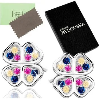 Náušnice STŘÍBRNÉ NÁUŠNICE JETELOVÉ LÍSTKY PRO DÍVKY STŘÍBRO 925