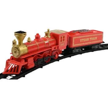 Vláček a vláčkodráha VLAK S VAGÓNY ELEKTRICKÁ ŽELEZNICE LOKOMOTIVA PARNÍ STROJ KOLEJE