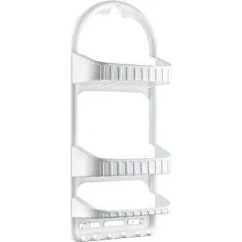 Drátěná police Polička plast 3patra 27x12x62cm DUNYA bílá