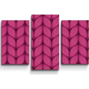 Obraz Sablio Obraz - 3-dílný Pletení ve fuchsiové barvě - 75x50 cm