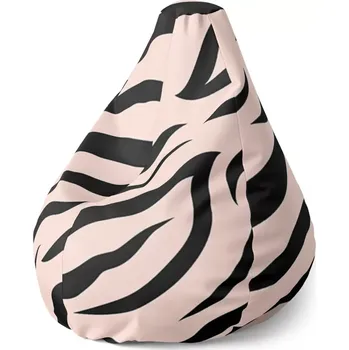 Sedací pytel Sablio Sedací vak Pear Růžový vzor zebry - 140 x 100 x 25 cm