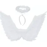 Andělská křídla s aureolou bílé 70 × 45 cm