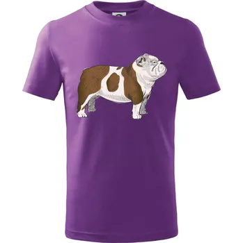 Chlapecké tričko Vintage English bulldog - Tričko dětské bavlněné - 134 cm/8 let ( Fialová )