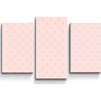 Obraz Sablio Obraz - 3-dílný Růžové křížky na světle růžové - 75x50 cm