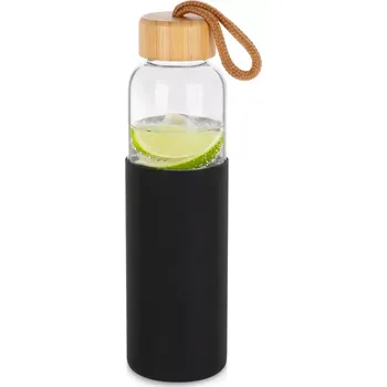 Láhev Skleněná láhev na vodu se silikonovým obalem 500 ml