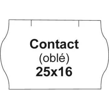 Speciální papír Oblé cenové etikety CONTACT, bílé 25 × 16 mm, kotouč 1125 ks