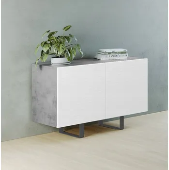 Komoda Komoda dvoudveřová Antoinettie 110 cm z recyklovaných PET lahví Beton