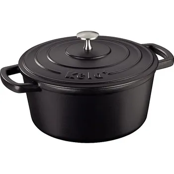 Hrnec KELA Pekáč litinový s poklicí CALIDO 24 cm černá KL-12471