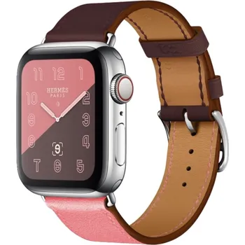 Příslušenství k chytrým hodinkám Elegantní kožený řemínek pro Apple Watch 38/40/41/42mm Barva: Růžová/Fialová