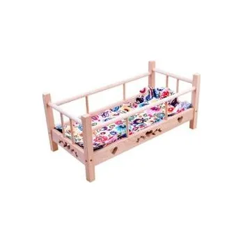 Dětská postýlka Dřevěná POSTÝLKA pro panenky 50 cm + povlečení ZA2781 univerzální