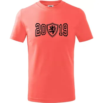 Chlapecké tričko Narozeninový motiv - znak - 2019 - Tričko dětské bavlněné - 104-110cm / 3-4 roky ( Korálová )