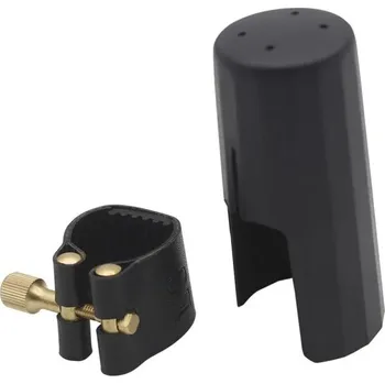 Kytara Náustek 2,9 x 7,5 x 3,4 cm s otvorem + kožená spona 8,5 x 9,6 x 2,8 cm Příslušenství pro altový saxofon Kvalitní kůže a plast