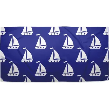 Osuška Sablio Ručník Bílé lodě - 50x100 cm