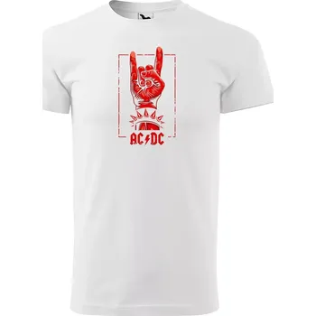 Sablio Tričko s potiskem ACDC Červená ruka - bílé M