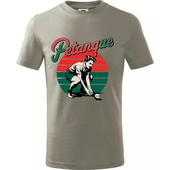 Chlapecké tričko Petanque žena - Tričko dětské bavlněné - 158 cm/12 let ( Light khaki )