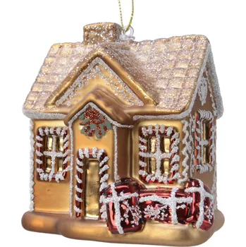 Vánoční dekorace Vánoční Koule zdobená, Vánoční Baňky tvarovky vánoční koule 10 cm 1 ks