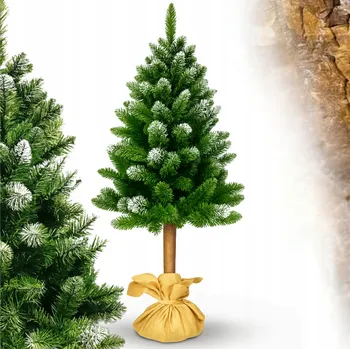 Vánoční stromek UMĚLÝ VÁNOČNÍ STROMEČEK NA PŘÍRODNÍM KMENU JAKO ŽIVÝ BOROVICE DIAMANTOVÁ ZASNĚŽENÁ 180 cm